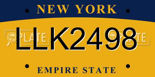LLK2498 New York License Plate