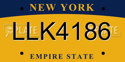 LLK4186 New York License Plate