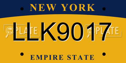 LLK9017 New York License Plate