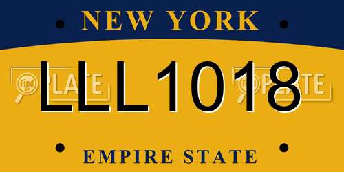 LLL1018 New York License Plate