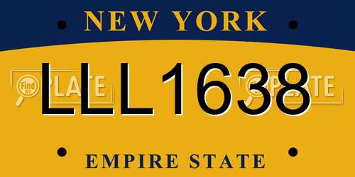 LLL1638 New York License Plate
