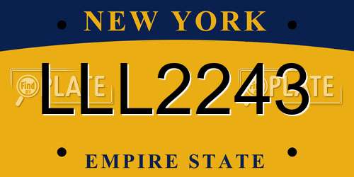 LLL2243 New York License Plate