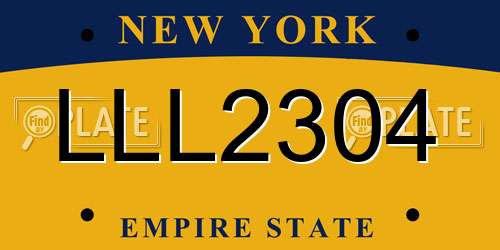 LLL2304 New York License Plate