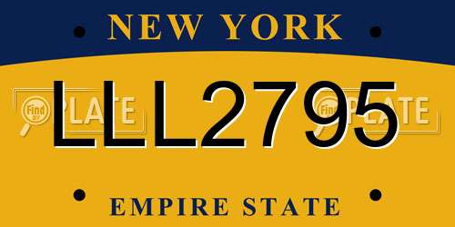 LLL2795 New York License Plate