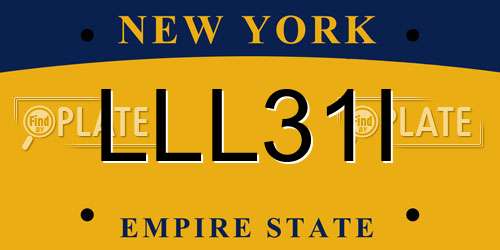 LLL31I New York License Plate