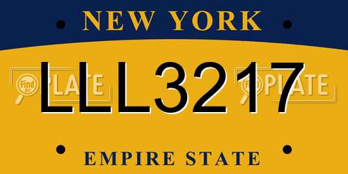 LLL3217 New York License Plate
