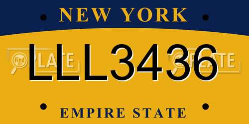 LLL3436 New York License Plate