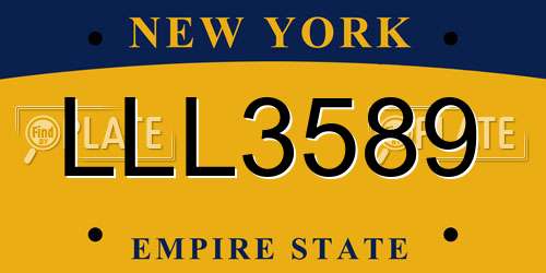 LLL3589 New York License Plate