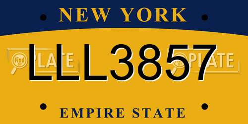 LLL3857 New York License Plate