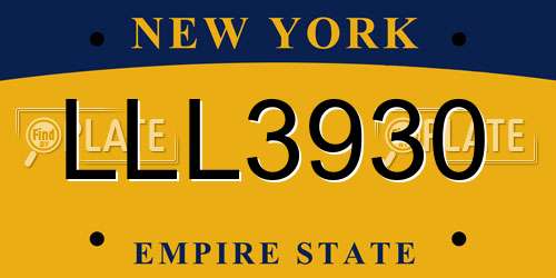 LLL3930 New York License Plate