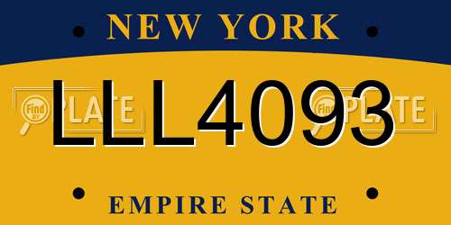 LLL4093 New York License Plate