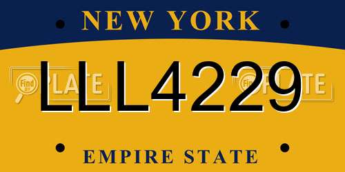 LLL4229 New York License Plate