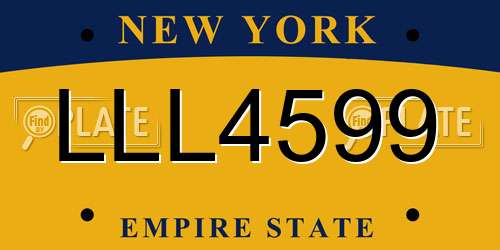 LLL4599 New York License Plate