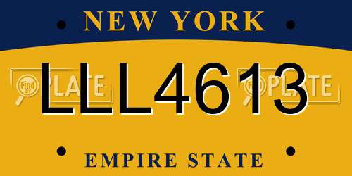 LLL4613 New York License Plate