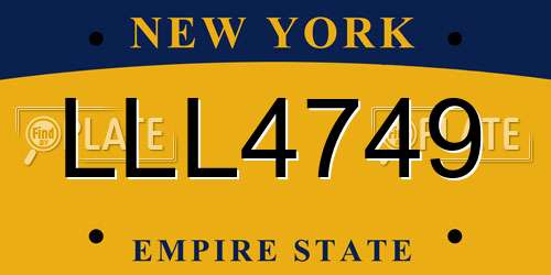 LLL4749 New York License Plate