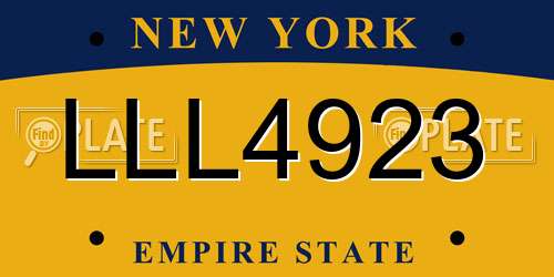 LLL4923 New York License Plate