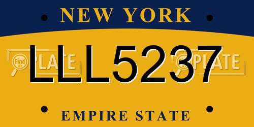 LLL5237 New York License Plate
