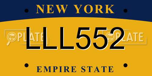LLL552 New York License Plate