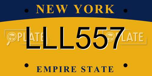 LLL557 New York License Plate