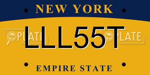 LLL55T New York License Plate