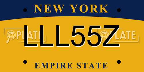 LLL55Z New York License Plate