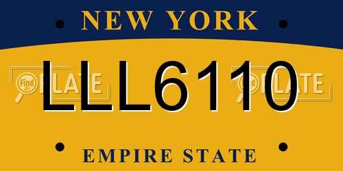 LLL6110 New York License Plate