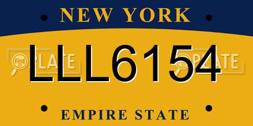LLL6154 New York License Plate