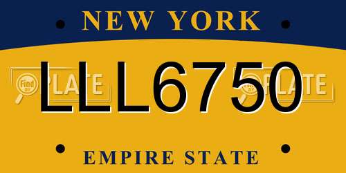 LLL6750 New York License Plate
