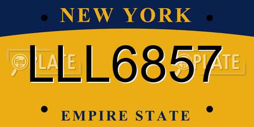 LLL6857 New York License Plate