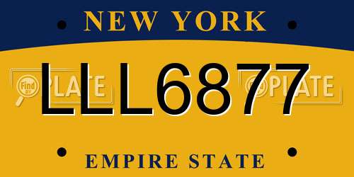 LLL6877 New York License Plate