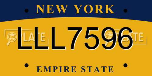 LLL7596 New York License Plate