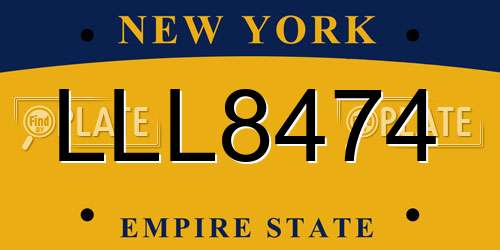 LLL8474 New York License Plate