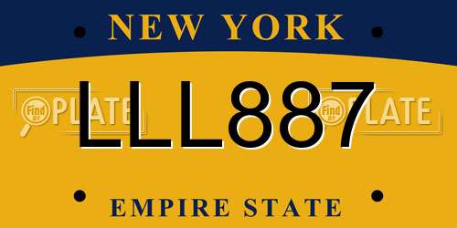 LLL887 New York License Plate