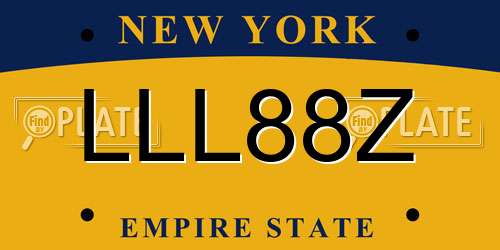 LLL88Z New York License Plate