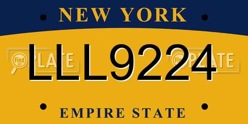 LLL9224 New York License Plate