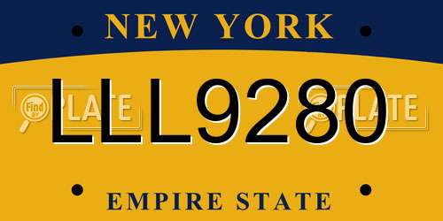 LLL9280 New York License Plate