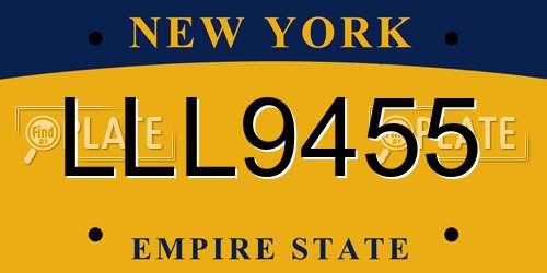 LLL9455 New York License Plate