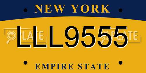 LLL9555 New York License Plate