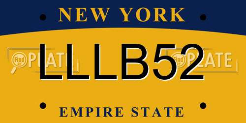 LLLB52 New York License Plate