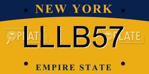 LLLB57 New York License Plate