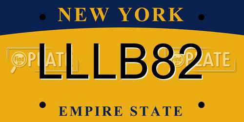 LLLB82 New York License Plate