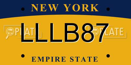 LLLB87 New York License Plate