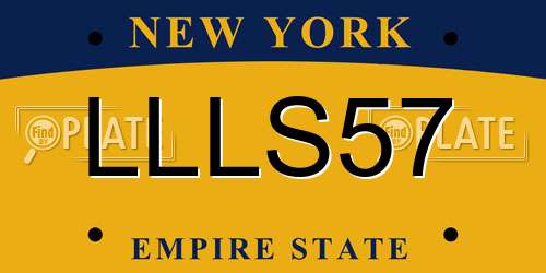 LLLS57 New York License Plate