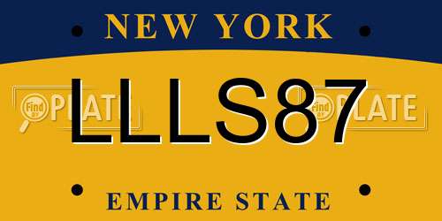 LLLS87 New York License Plate