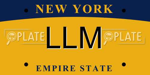 LLM New York License Plate