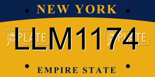 LLM1174 New York License Plate