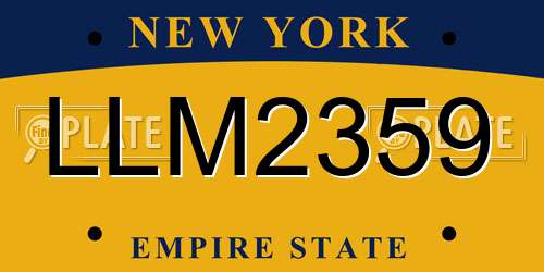 LLM2359 New York License Plate