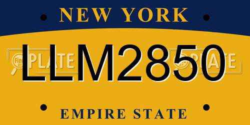 LLM2850 New York License Plate