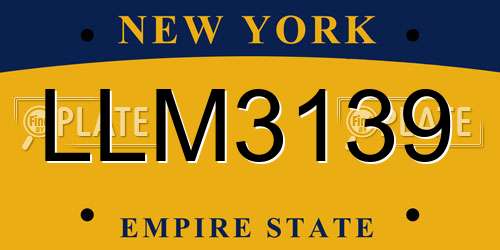 LLM3139 New York License Plate