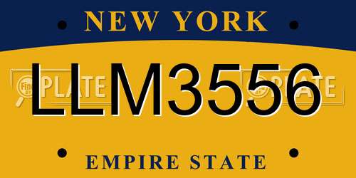 LLM3556 New York License Plate